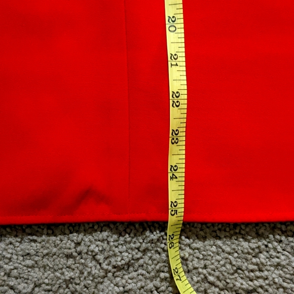 HALOGEN Petite Red A Line Midi Belted Skirt Size 12.  NWOT - Picture 6 of 7